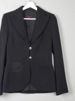 Women's Escada Black Fitted Vintage Jacket XS 6/8