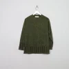 Women's Green Lurex Vintage Jumper Top S/M