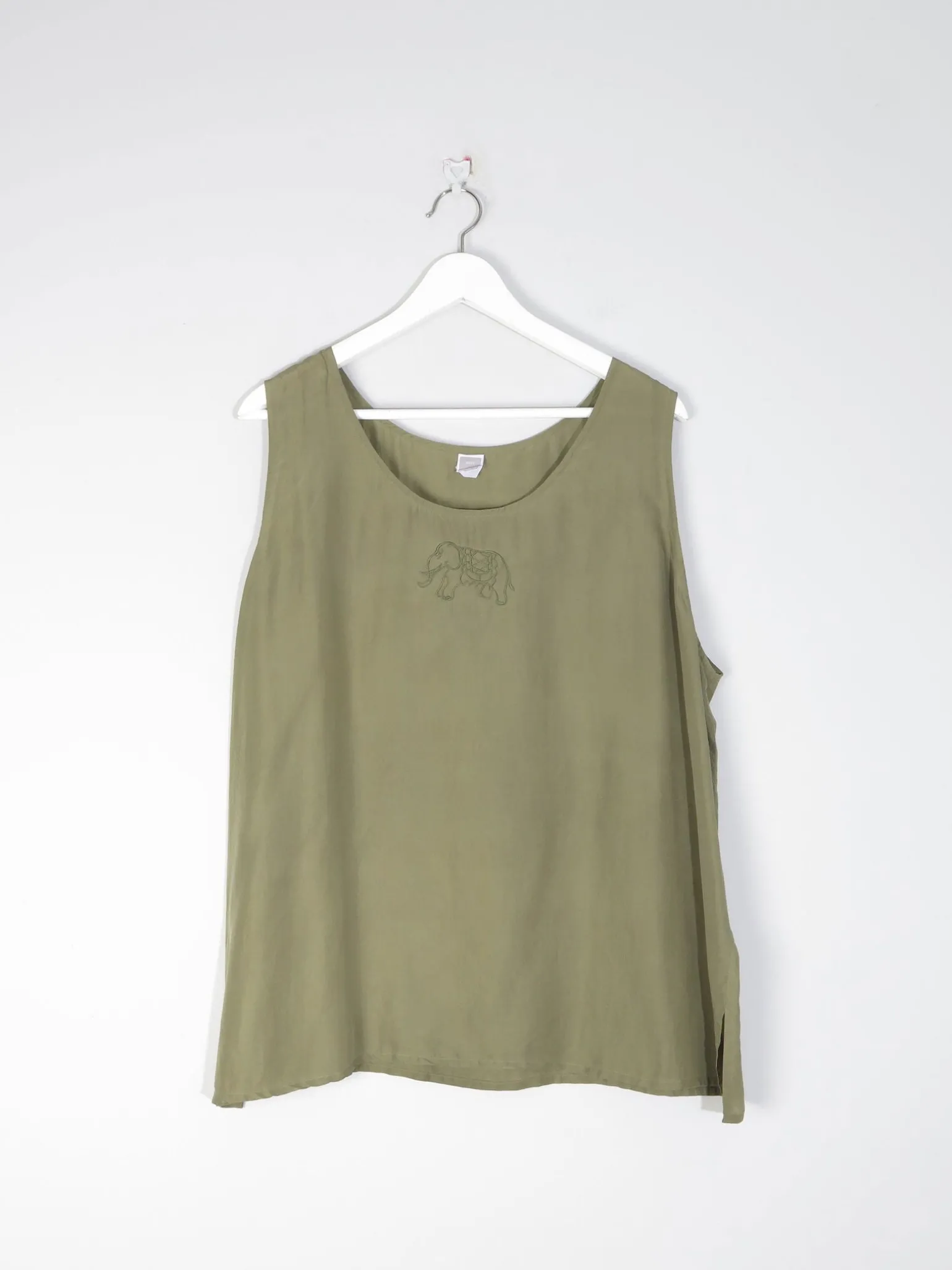 Women’s Green Silk Vintage Vest Top XL