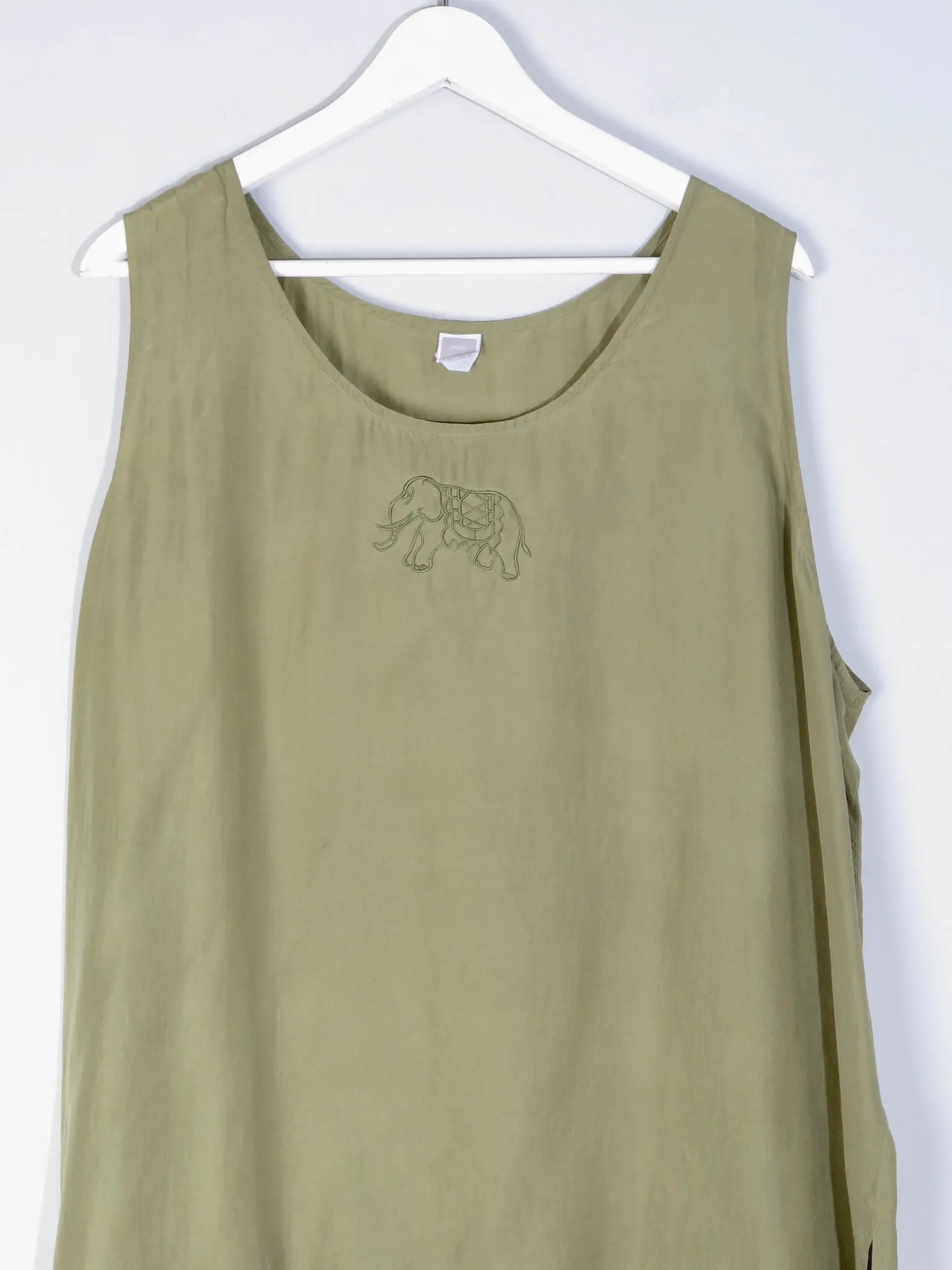 Women’s Green Silk Vintage Vest Top XL