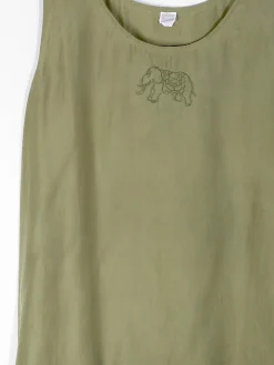 Women’s Green Silk Vintage Vest Top XL