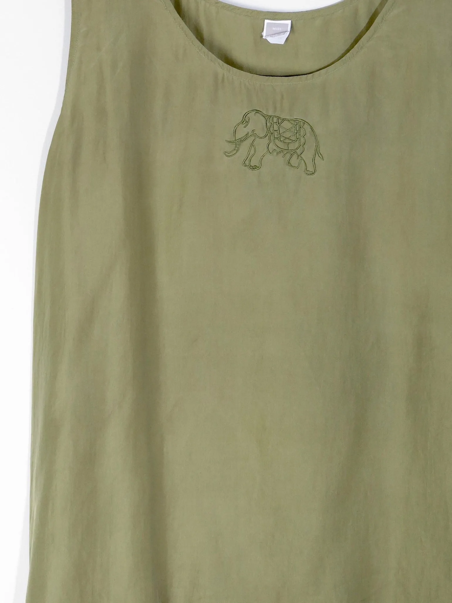 Women’s Green Silk Vintage Vest Top XL