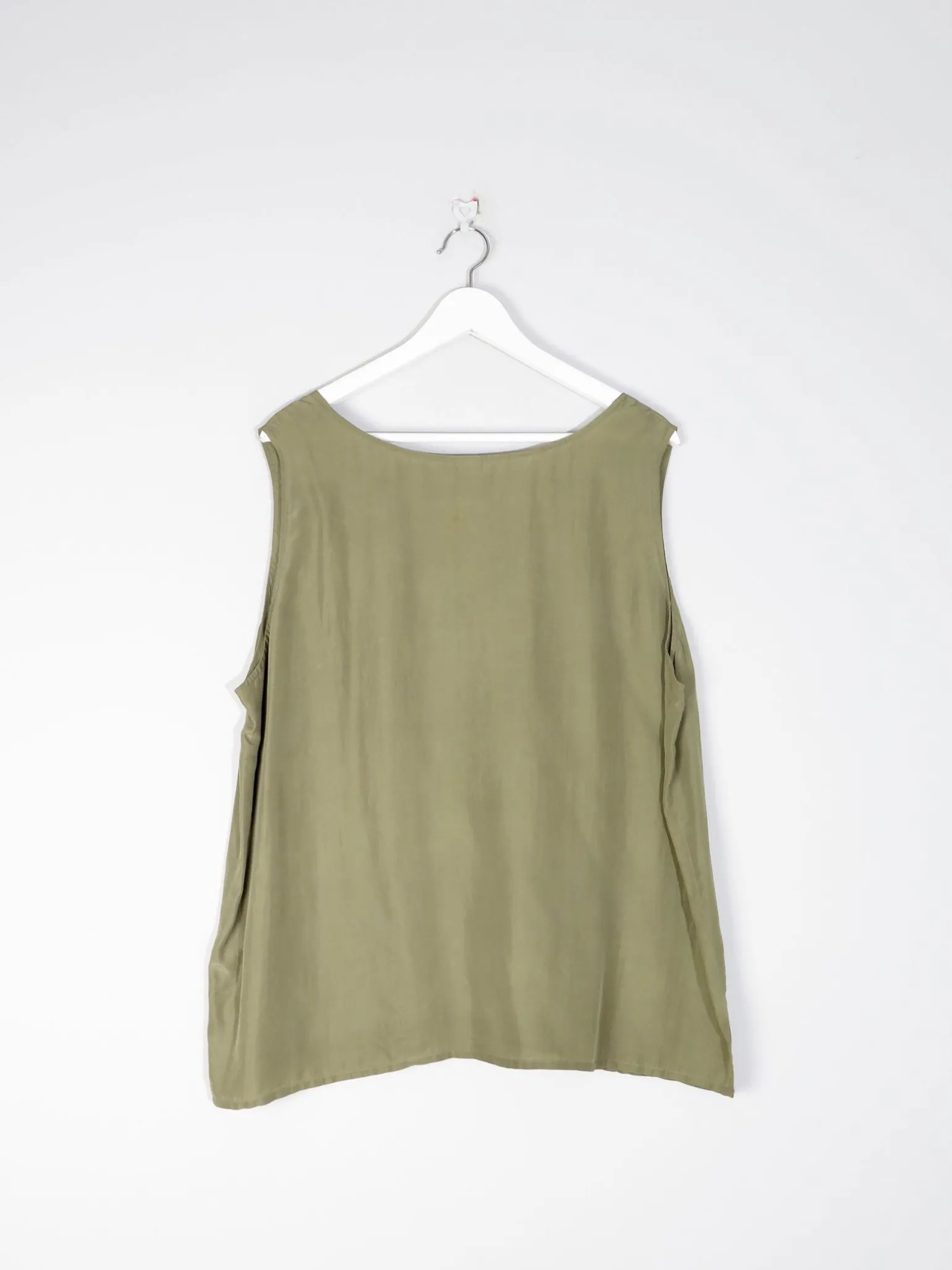 Women’s Green Silk Vintage Vest Top XL