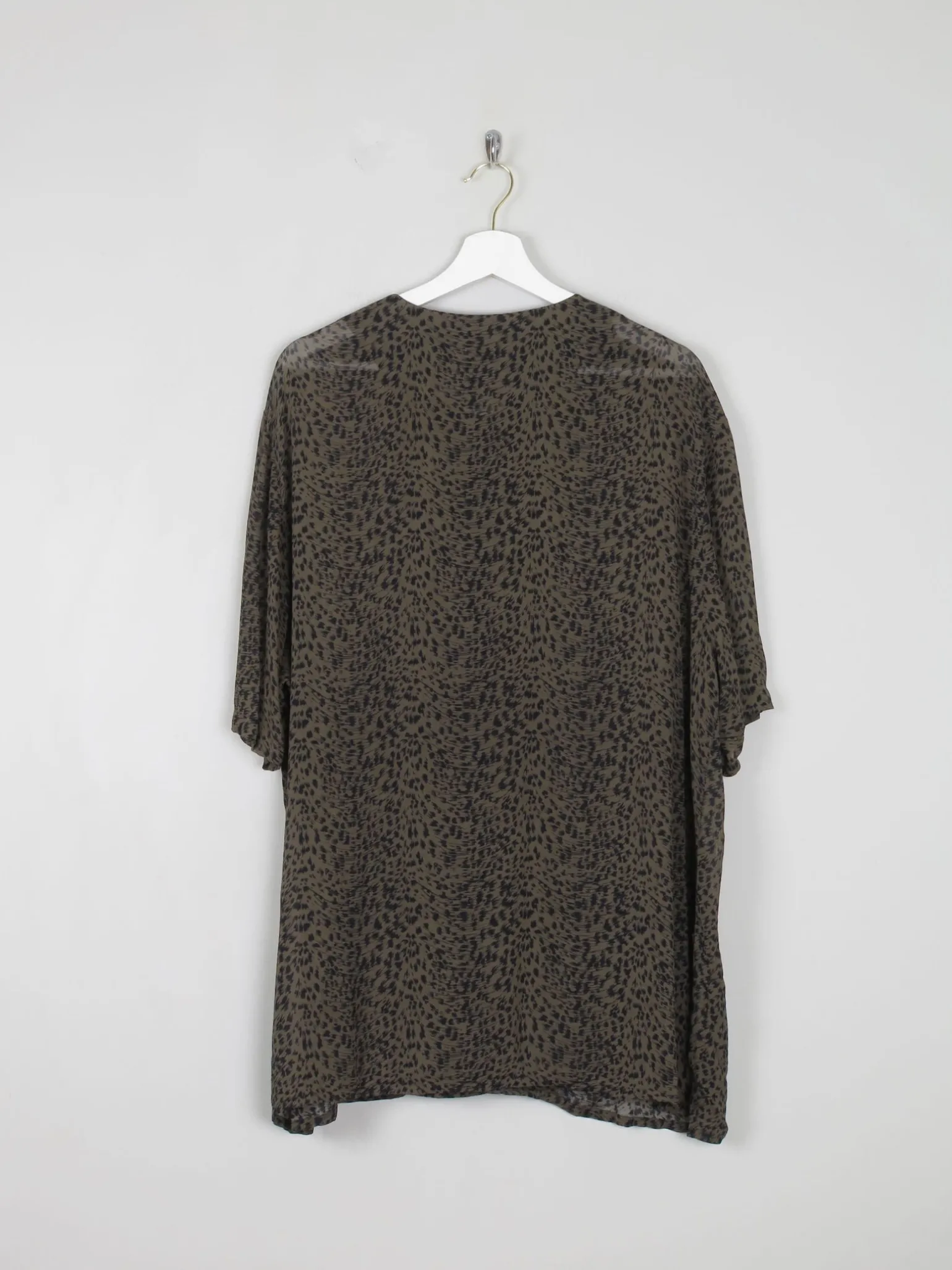 Women's Green Vintage Leopard Print Shirt/Dress L