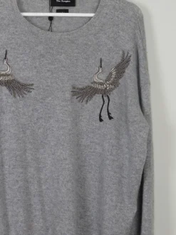 Women's Grey Cashmere Embroidered  Kooples Jumper M