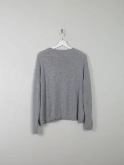 Women's Grey Cashmere Embroidered  Kooples Jumper M