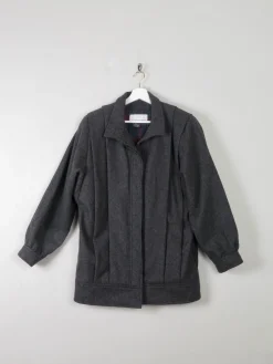 Women's Grey Wool Pleated Jacket S/M