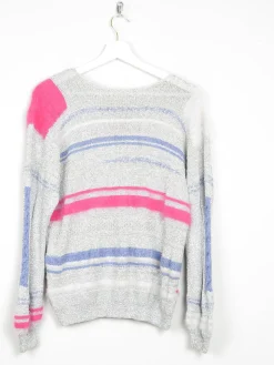 Women's Grey/Silver & Coloured Vintage Jumper S/M