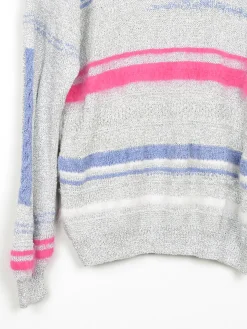 Women's Grey/Silver & Coloured Vintage Jumper S/M