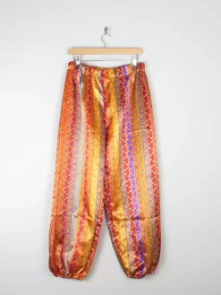 Women's Harem Genie Style Satin Printed Trousers M