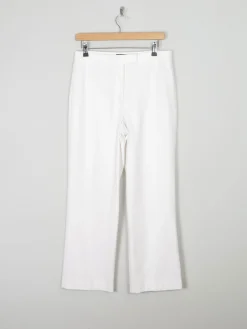 Women's Ivory High Waisted Tailored Trousers 12/30 L
