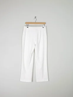 Women's Ivory High Waisted Tailored Trousers 12/30 L