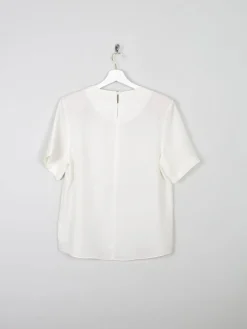 Women's Ivory Short Sleeved Blouse With Embroidery Detail S