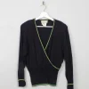 Women’s Laurel Wrap Over Navy Cotton Jumper M