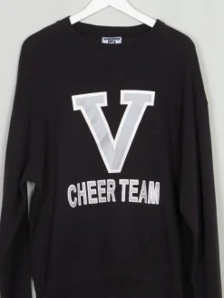 Women's Lee Cheer Team Black Vintage Sweatshirt L