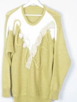 Women's Lime Green Vintage Mohair Jumper S/M
