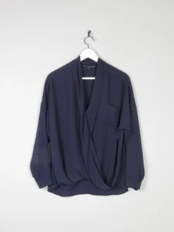 Women’s Navy Betty Jackson Cross Over Blouse 14