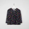Women's Navy Blouse With Colourful Print XL