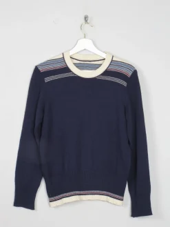 Women's Navy Vintage Ski Jumper Fitted  S/M