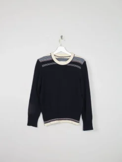 Women's Navy Vintage Ski Jumper Fitted  S/M