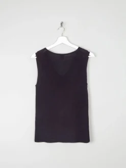 Women's Navy Vintage V-Neck Sleeveless Tank Top S/M