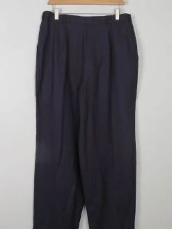 Women’s  Navy Wool Tapered Leg Trousers 14/ L  32" W 31L
