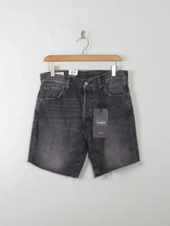 Women's New Levis 93 Denim Shorts Grey 29"
