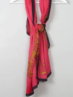 Women's Pink Silk Scarf/Wrap Large