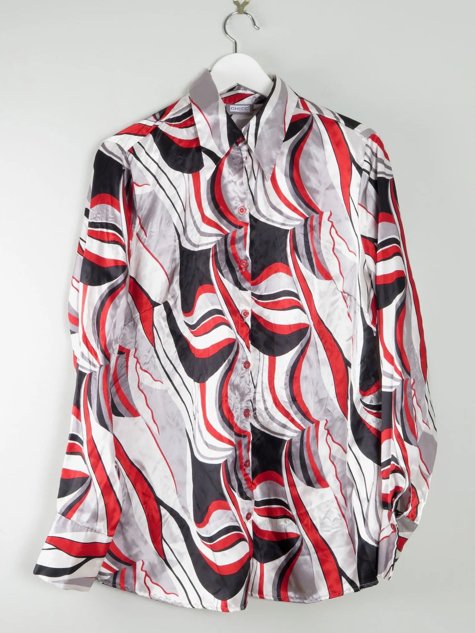 Women's Printed Vintage 1990s Y2K Blouse M/L
