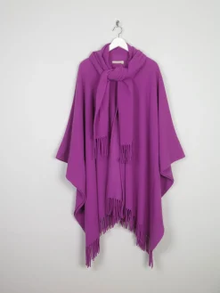Women's Purple Wool Vintage Cape S-XL