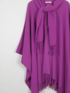 Women's Purple Wool Vintage Cape  S-XL
