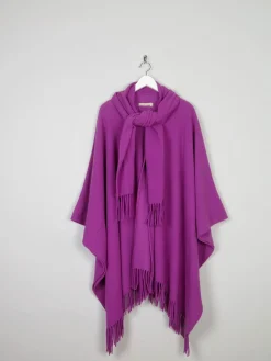 Women's Purple Wool Vintage Cape  S-XL