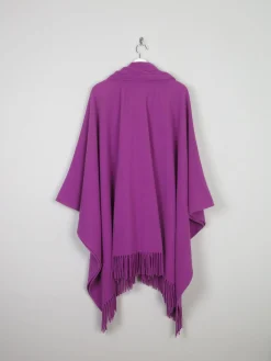 Women's Purple Wool Vintage Cape  S-XL