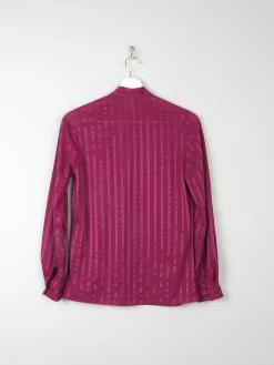 Women's Raspberry Vintage Tie Neck Blouse S
