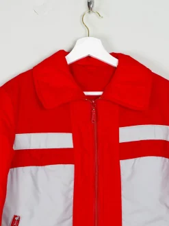 Women's Red & Grey Vintage Ski Jacket S