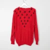 Women’s Red Starry Vintage Jumper M Relaxed Fit