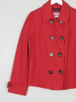 Women’s Red Trench Style Tommy Hilfiger Jacket M