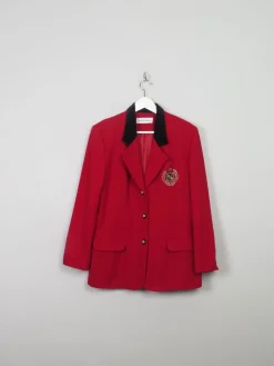 Women’s Red Vintage Blazer With Badge M