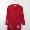 Women's Red Vintage Embroidered Jumper S
