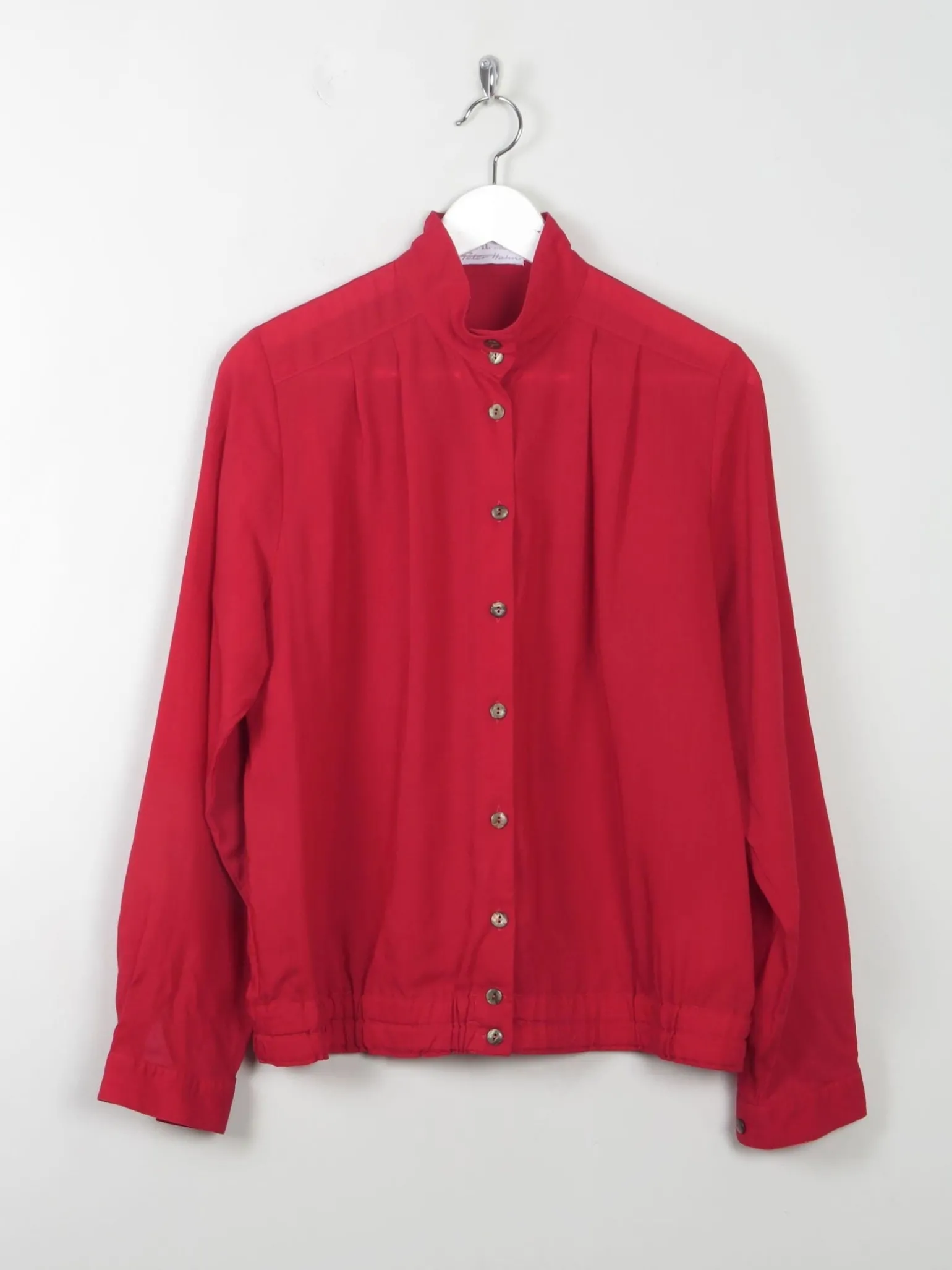 Women's Red Vintage Wool Blouse S/M