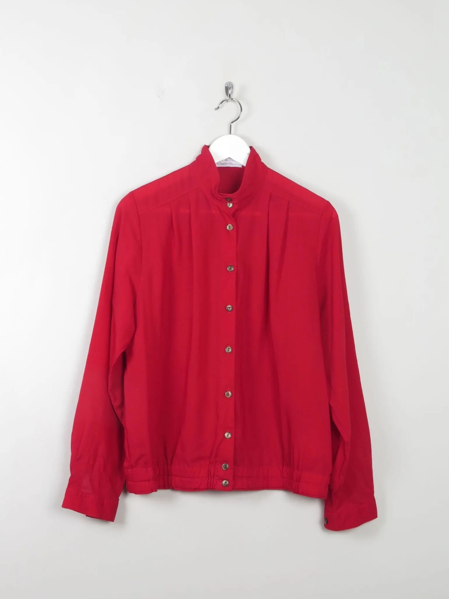Women's Red Vintage Wool Blouse S/M