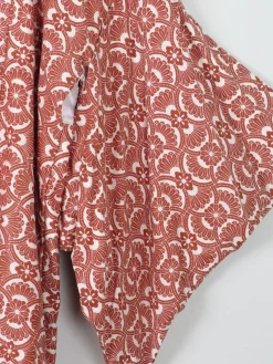 Women's Rust & Ivory Printed Vintage Kimono M/L