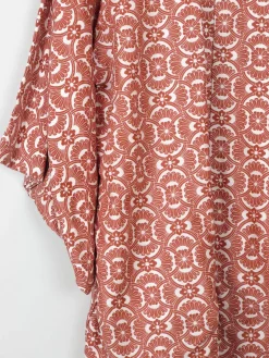 Women's Rust & Ivory Printed Vintage Kimono M/L