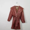 Women's Rust Brown Leather Coat M