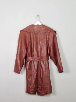 Women's Rust Brown Leather Coat M