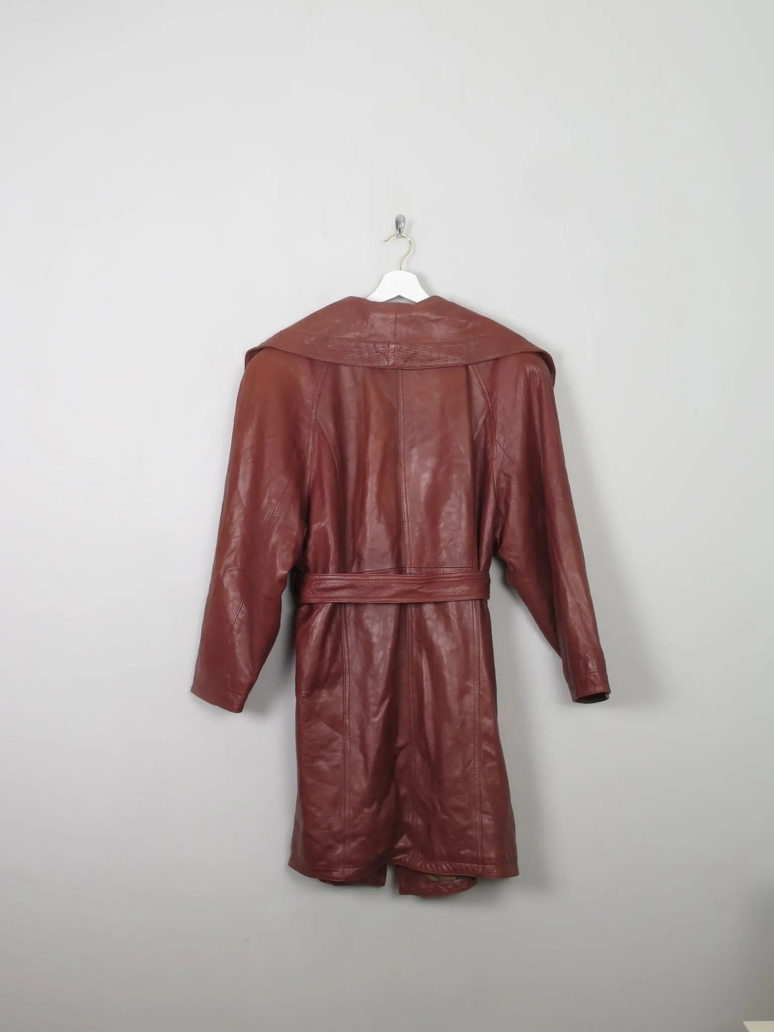Women's Rust Brown Leather Coat M
