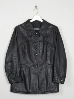 Women's 1970s Vintage Leather Jacket Black M