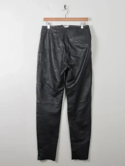 Women's Soft Black Leather Trousers 30