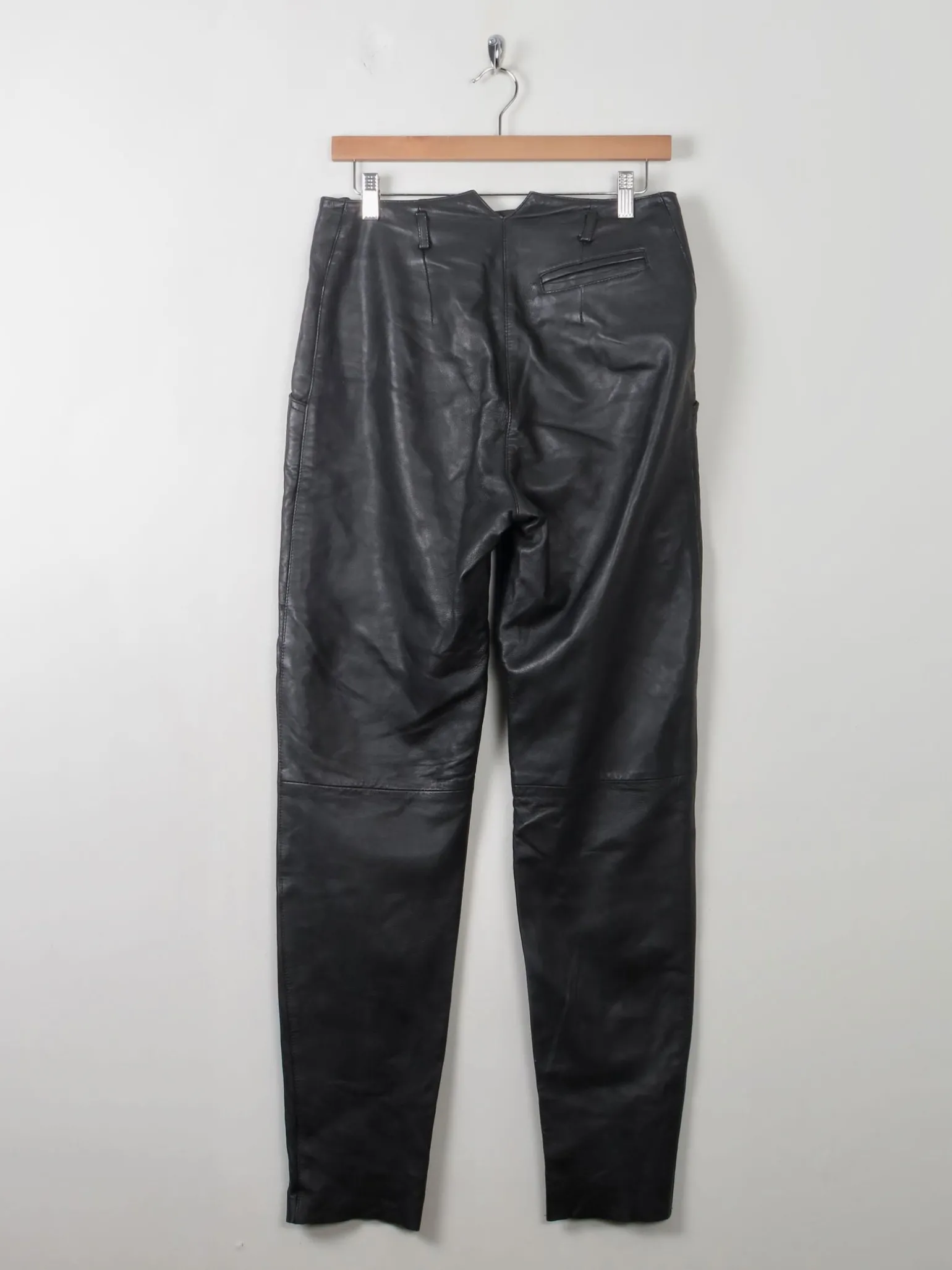 Women's Soft Black Leather Trousers 30"W 32"L
