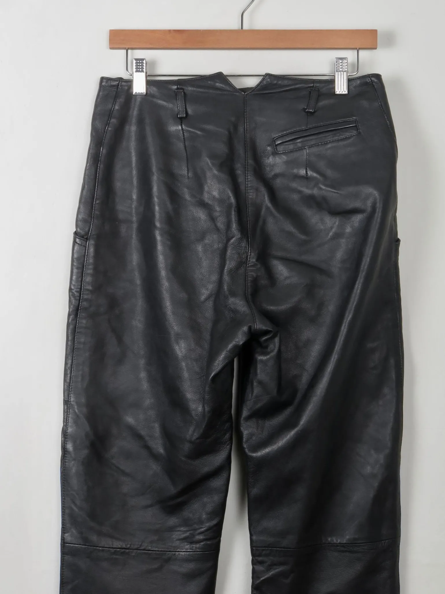 Women's Soft Black Leather Trousers 30"W 32"L